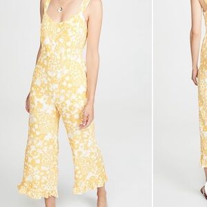 Faithfull the brand yellow Kasbah floral jumpsuit size XS